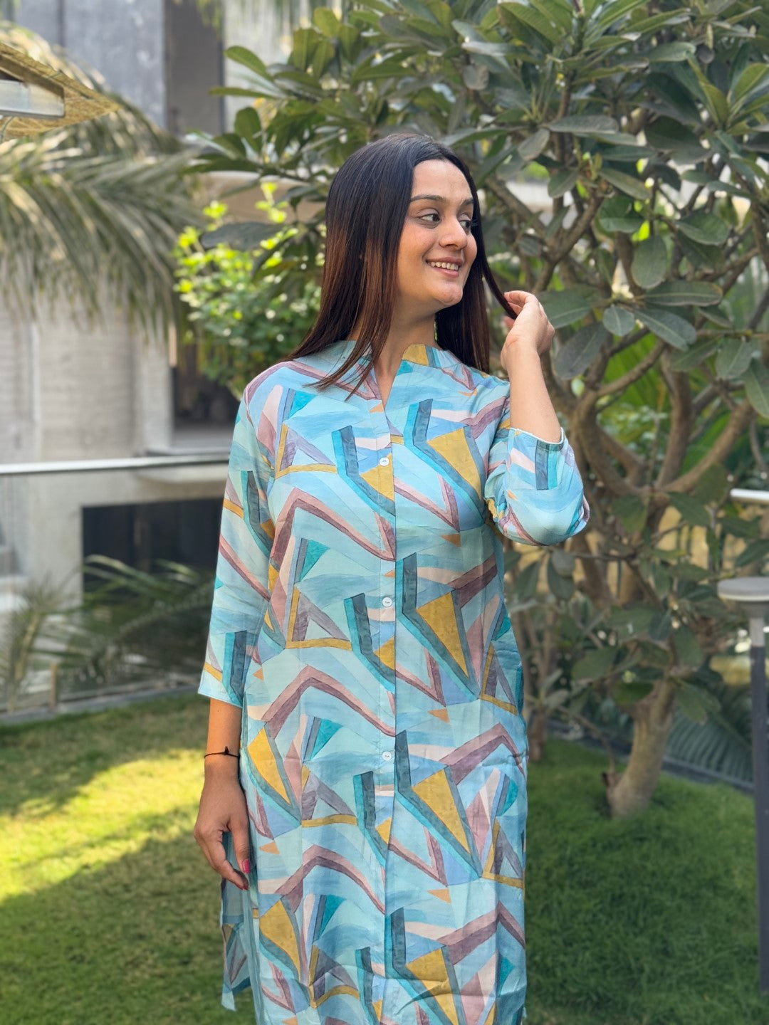 Pure Muslin Blue Co-Ord Set