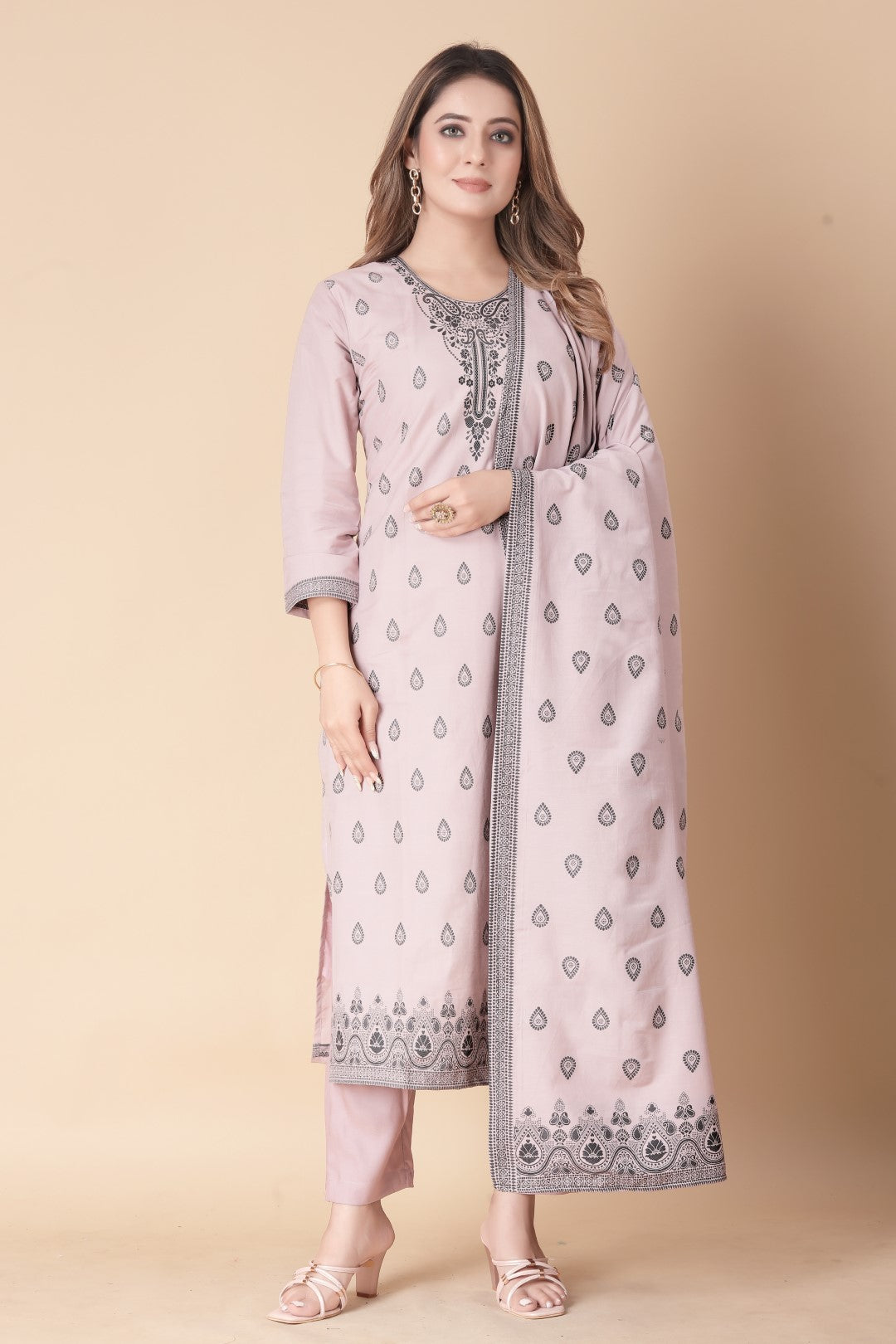 Gajari Cotton Jacquard Suit Set