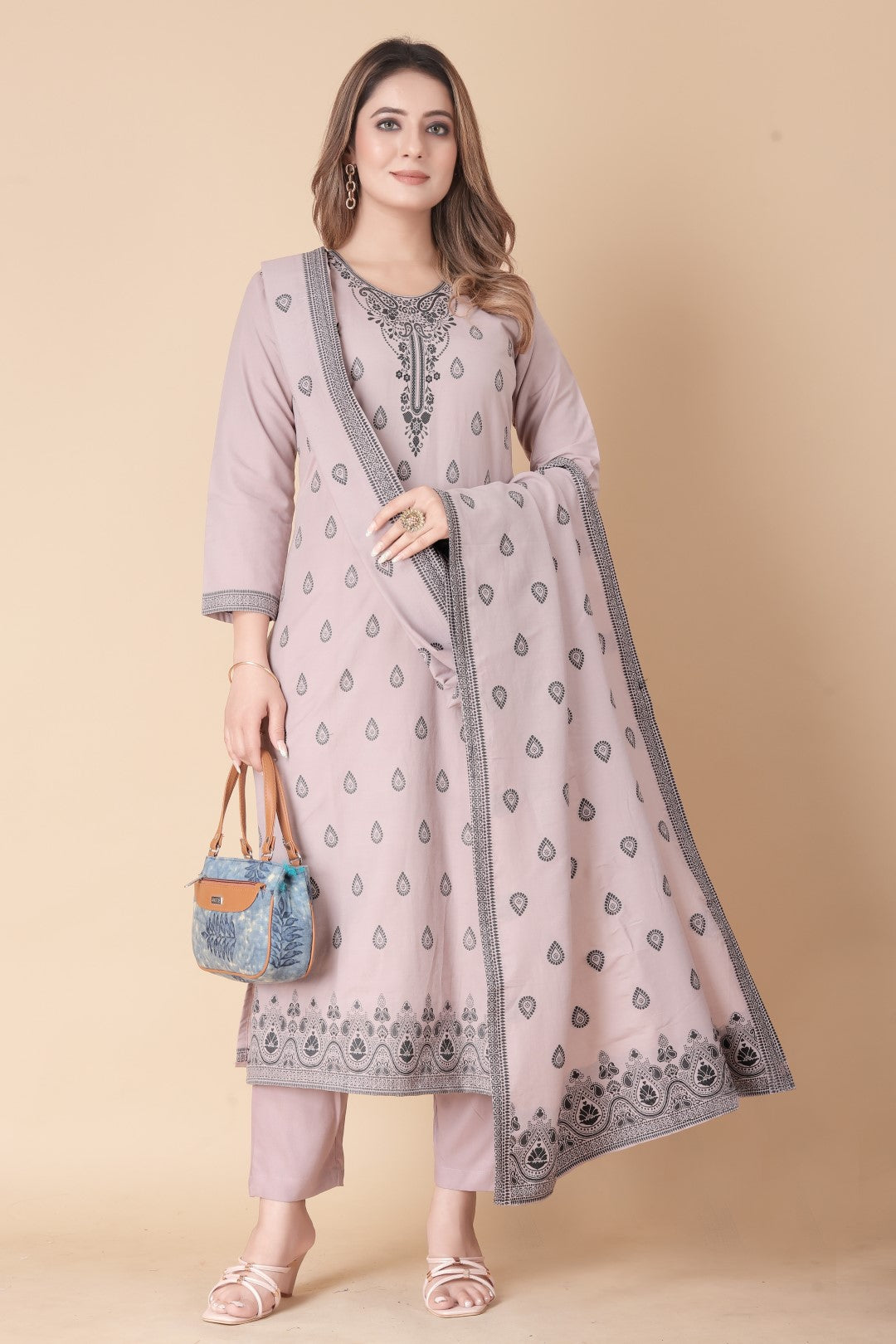Gajari Cotton Jacquard Suit Set