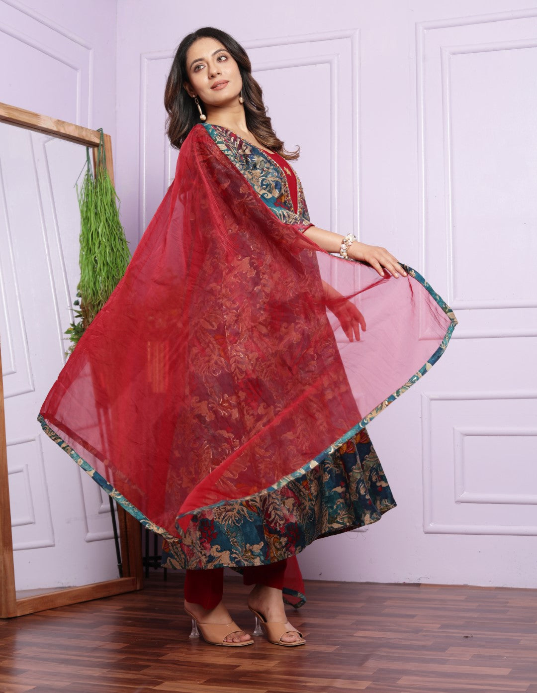 MULTI COLOR PRINTED FLAIR SUIT SET