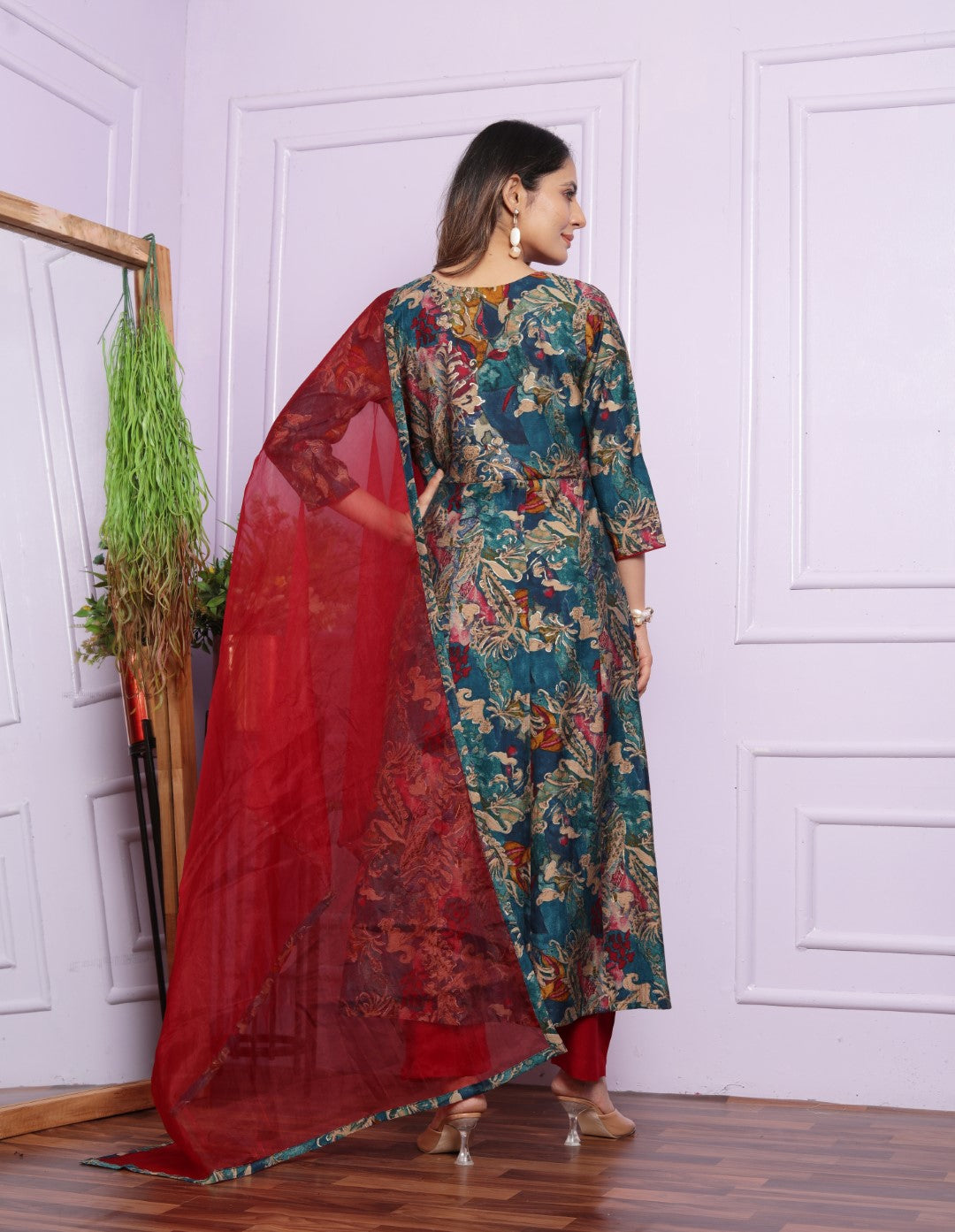 MULTI COLOR PRINTED FLAIR SUIT SET
