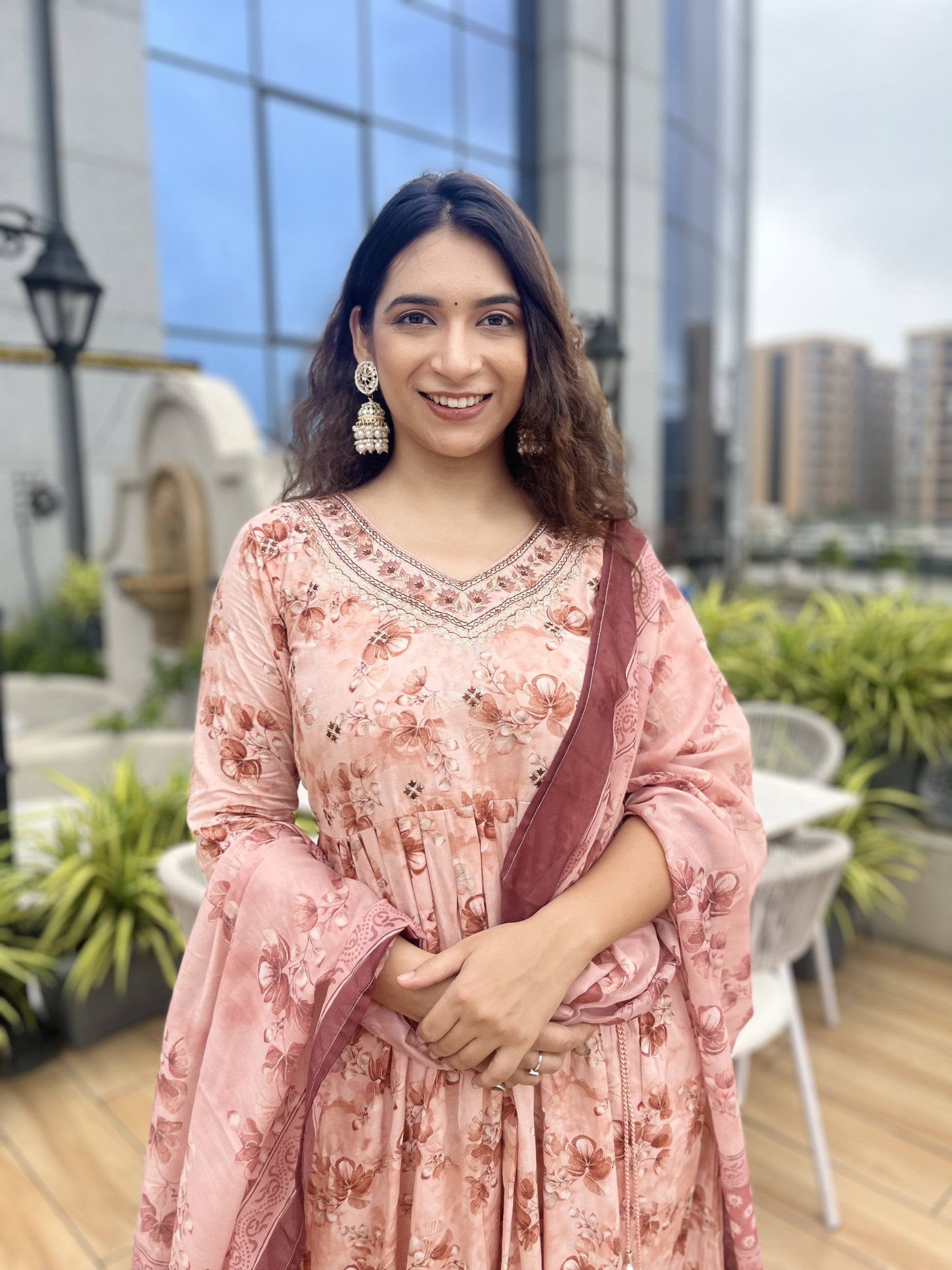 Cotton Peach Flair Suit