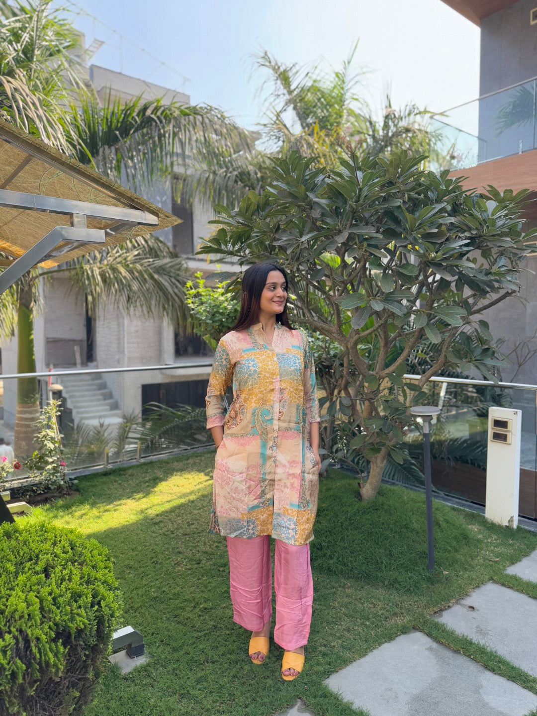 Pure Muslin Straight Multicolor Co-ord Set