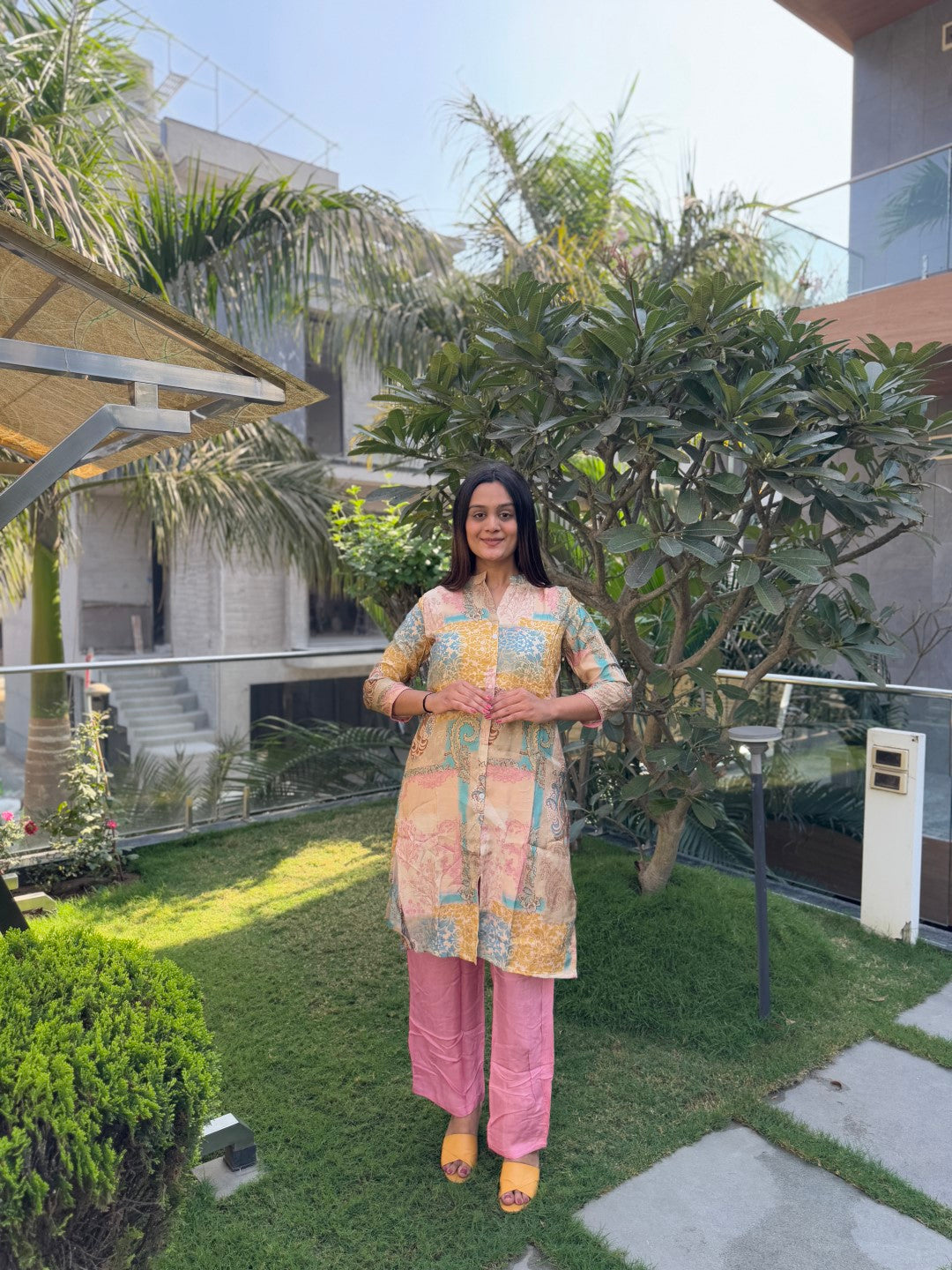 Pure Muslin Straight Multicolor Co-ord Set