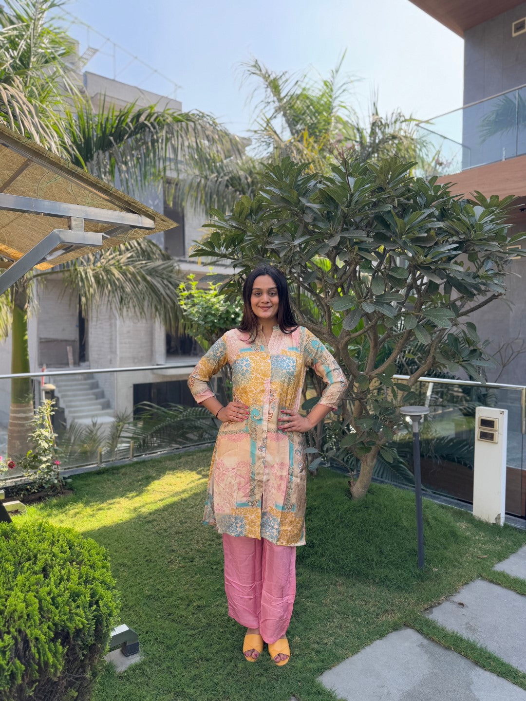 Pure Muslin Straight Multicolor Co-ord Set