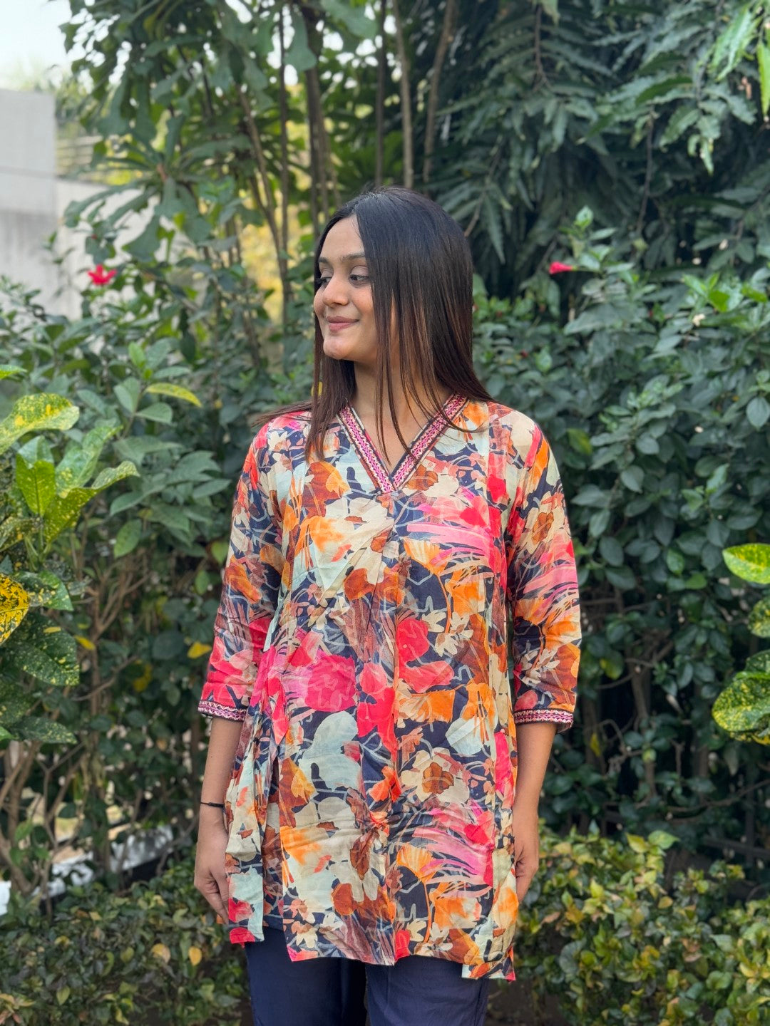 Digital Printed Multicolor Muslin Co-ord Set
