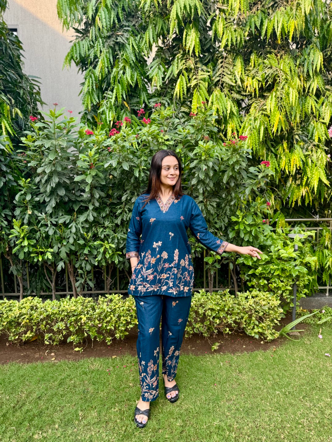 Blue Printed Cotton Co-Ord Set