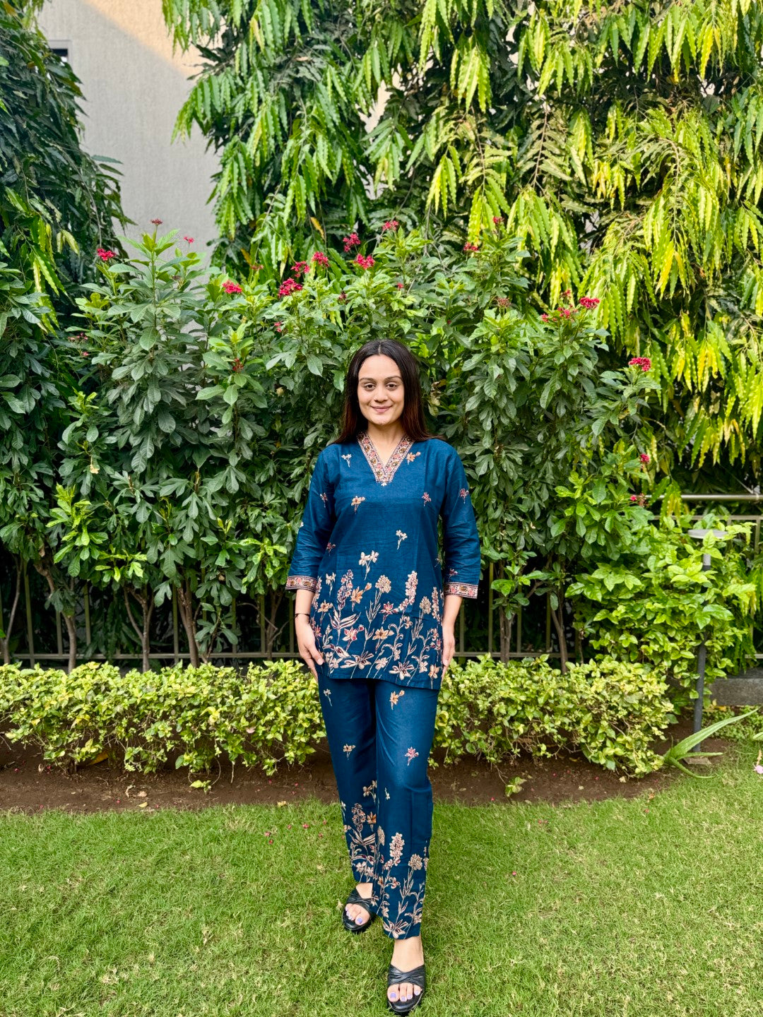 Blue Printed Cotton Co-Ord Set