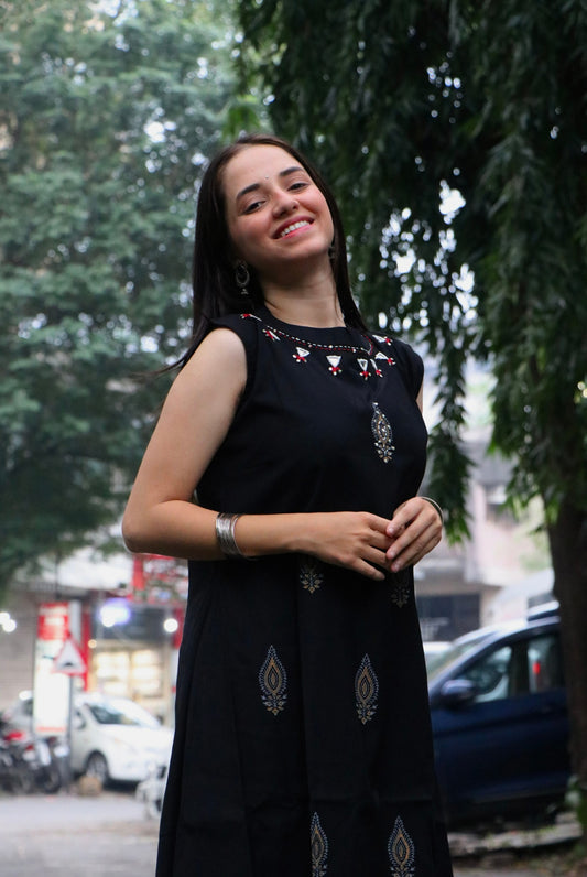 Black Silk Kurti