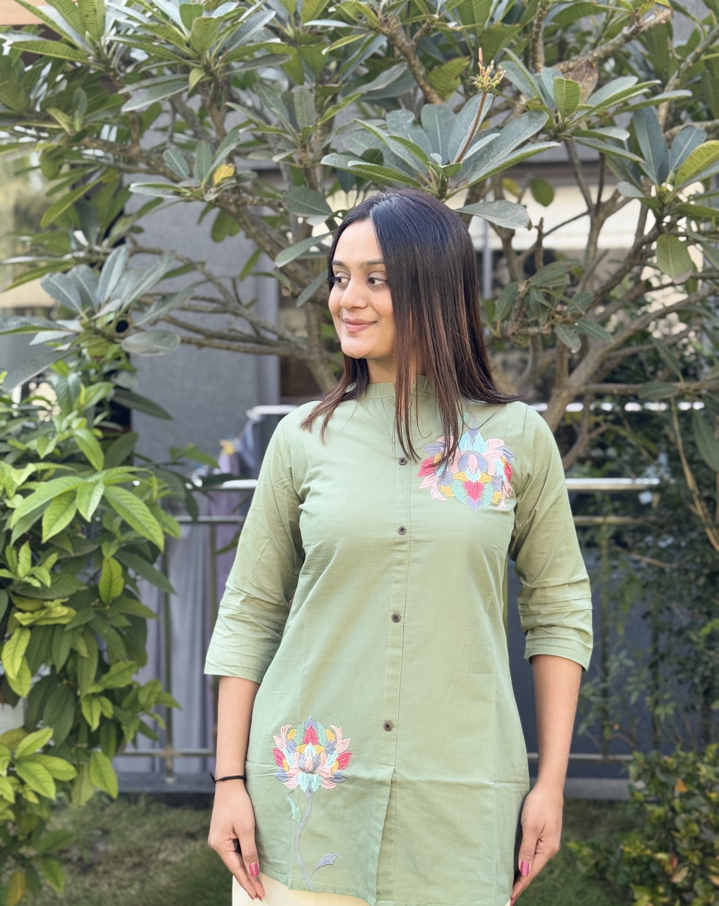 Pista Daily Wear Embroidery Short Top