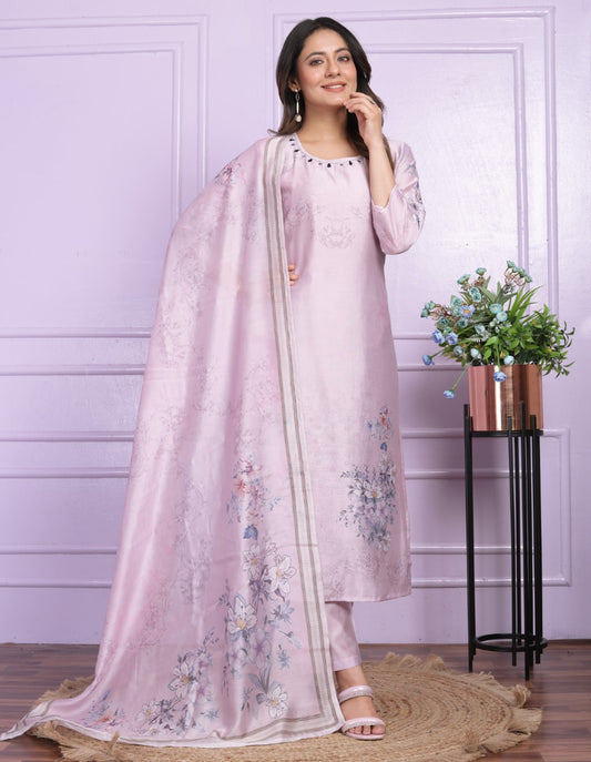 Pink Digital Printed Suit Set