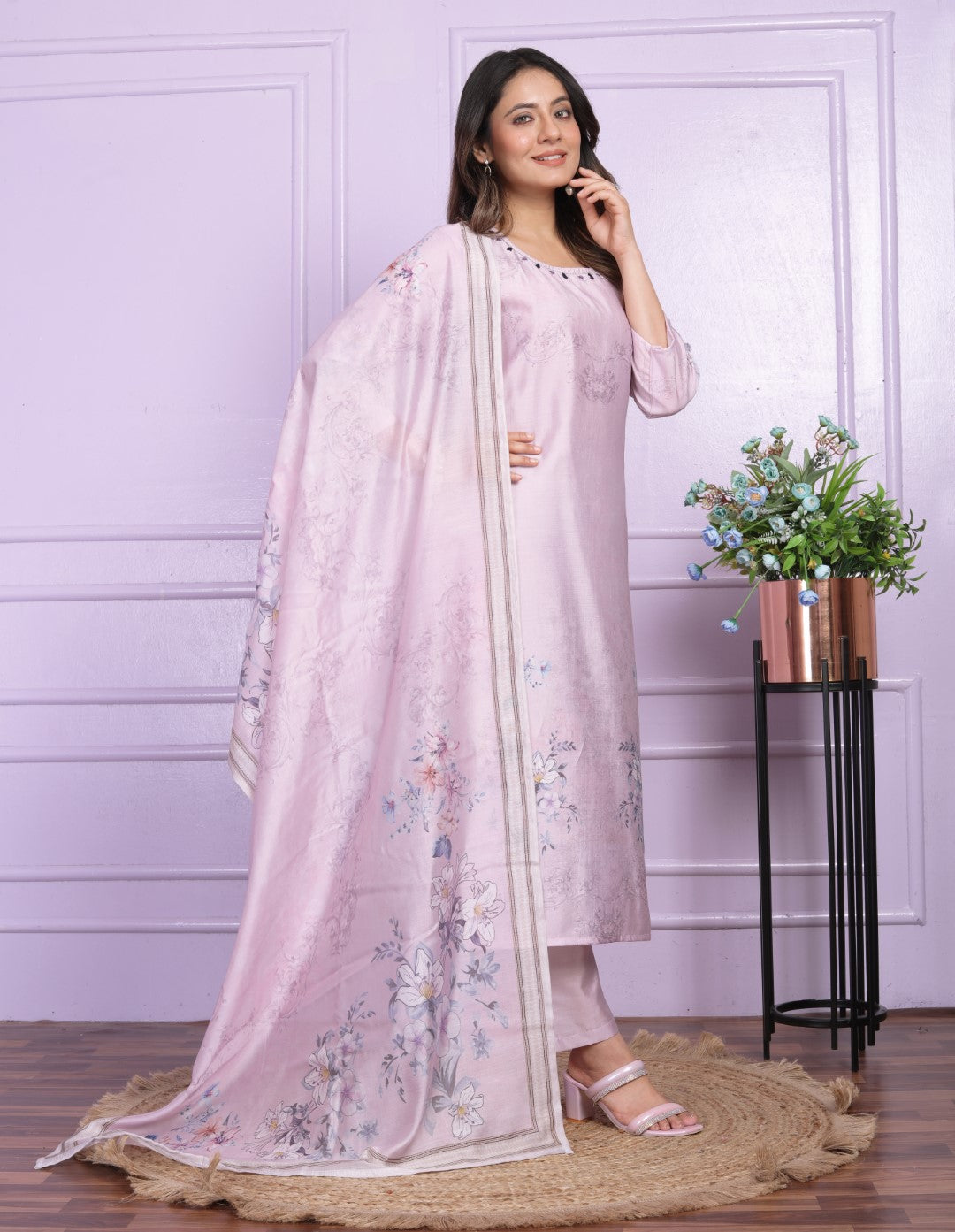 Pink Digital Printed Suit Set