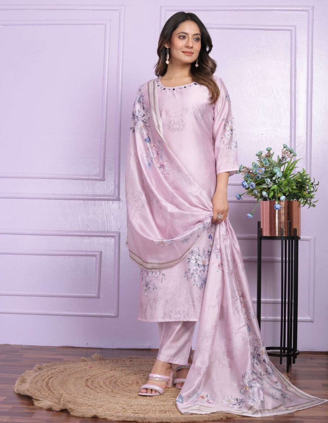 Pink Digital Printed Suit Set