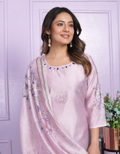 Pink Digital Printed Suit Set